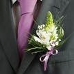 WHITE ALSTROEMERIA GROOM BUTTONHOLE 2